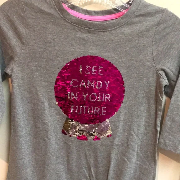 ‘NWT’ Crystal Ball/ I See Candy “Flip Sequin” Tee (M Girl) - Picture 4 of 7